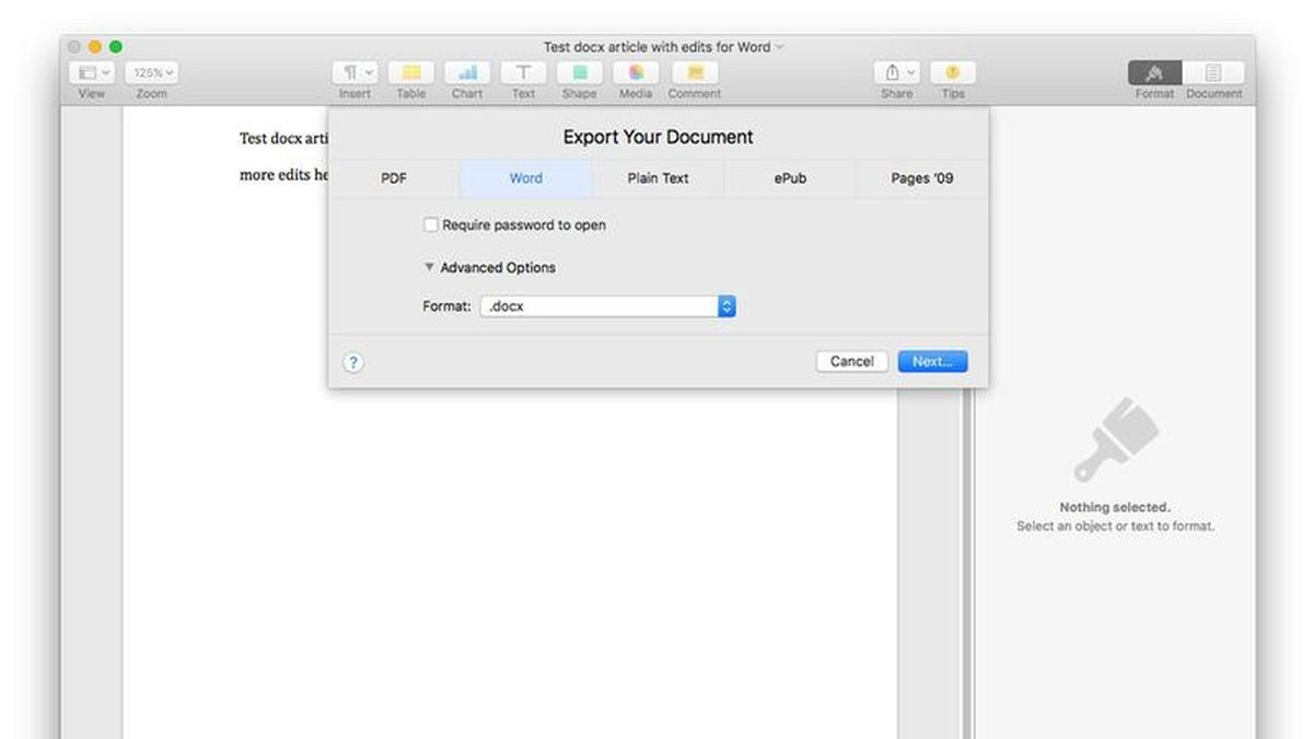 convert word doc to pages for mac
